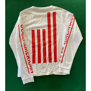 Good American Long Sleeve White Red American Flag Size 4 Womens